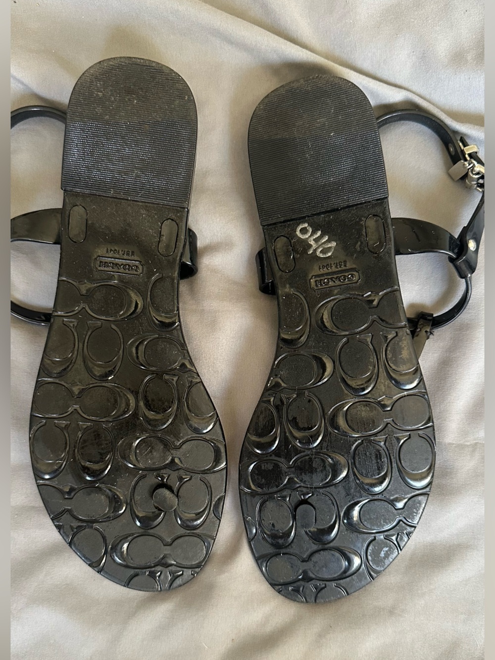 Coach 'Pansy' Logo T-Strap Jelly Sandal 9 - Picture 5 of 10
